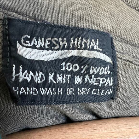 Vintage striped wool pullover hippie baja pullover sweater shacket southwestern - Picture 5 of 11